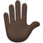 raised hand: dark skin tone