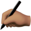 writing hand: medium skin tone