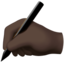 writing hand: dark skin tone