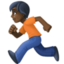 person running: dark skin tone