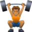 person lifting weights: medium skin tone