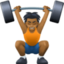 person lifting weights: medium-dark skin tone