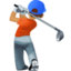 person golfing: medium skin tone