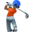 person golfing: dark skin tone