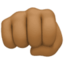 oncoming fist: medium-dark skin tone