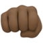 oncoming fist: dark skin tone