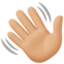 waving hand: medium-light skin tone