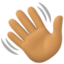 waving hand: medium skin tone