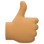 thumbs up: medium skin tone