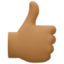 thumbs up: medium-dark skin tone