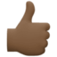 thumbs up: dark skin tone