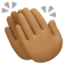 clapping hands: medium-dark skin tone