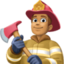 man firefighter: medium skin tone