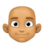 man: medium skin tone, bald