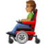 man in motorized wheelchair: medium skin tone