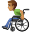 man in manual wheelchair: medium skin tone