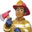 man firefighter: medium-dark skin tone