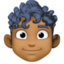 man: medium-dark skin tone, curly hair