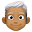 man: medium-dark skin tone, white hair