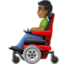 man in motorized wheelchair: medium-dark skin tone