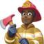 man firefighter: dark skin tone