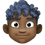 man: dark skin tone, curly hair