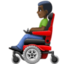 man in motorized wheelchair: dark skin tone