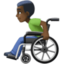 man in manual wheelchair: dark skin tone