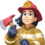 woman firefighter: light skin tone