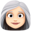 woman: light skin tone, white hair