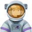 woman astronaut: medium-light skin tone