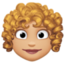 woman: medium-light skin tone, curly hair