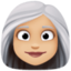 woman: medium-light skin tone, white hair