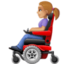 woman in motorized wheelchair: medium-light skin tone