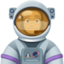 woman astronaut: medium skin tone