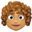 woman: medium skin tone, curly hair