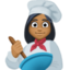 woman cook: medium-dark skin tone