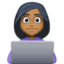 woman technologist: medium-dark skin tone