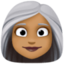 woman: medium-dark skin tone, white hair