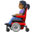 woman in motorized wheelchair: medium-dark skin tone