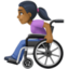 woman in manual wheelchair: medium-dark skin tone