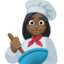 woman cook: dark skin tone