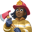 woman firefighter: dark skin tone