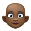 woman: dark skin tone, bald