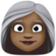 woman: dark skin tone, white hair