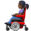 woman in motorized wheelchair: dark skin tone