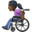 woman in manual wheelchair: dark skin tone