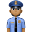 police officer: medium-dark skin tone