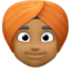 person wearing turban: medium-dark skin tone