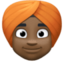 person wearing turban: dark skin tone